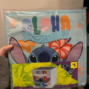 Disney Stitch Aloha Storage Cube - Blue and Green